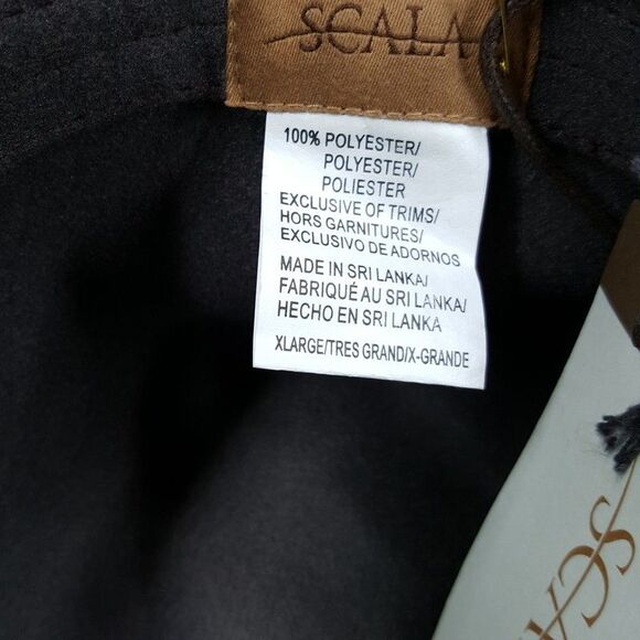SCALA Fedora Hat Mens XL Solid Black Vegan Suede - Picture 5 of 5